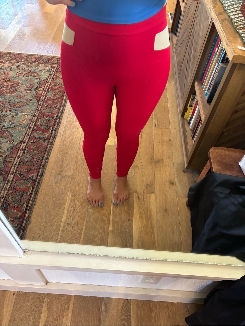 Red High-Waist Leggings Live the Process